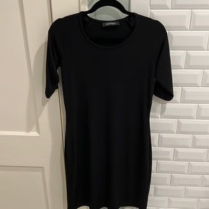 Black Ellen Tracy Shift Dress - Elbow Length Sleeves, Small